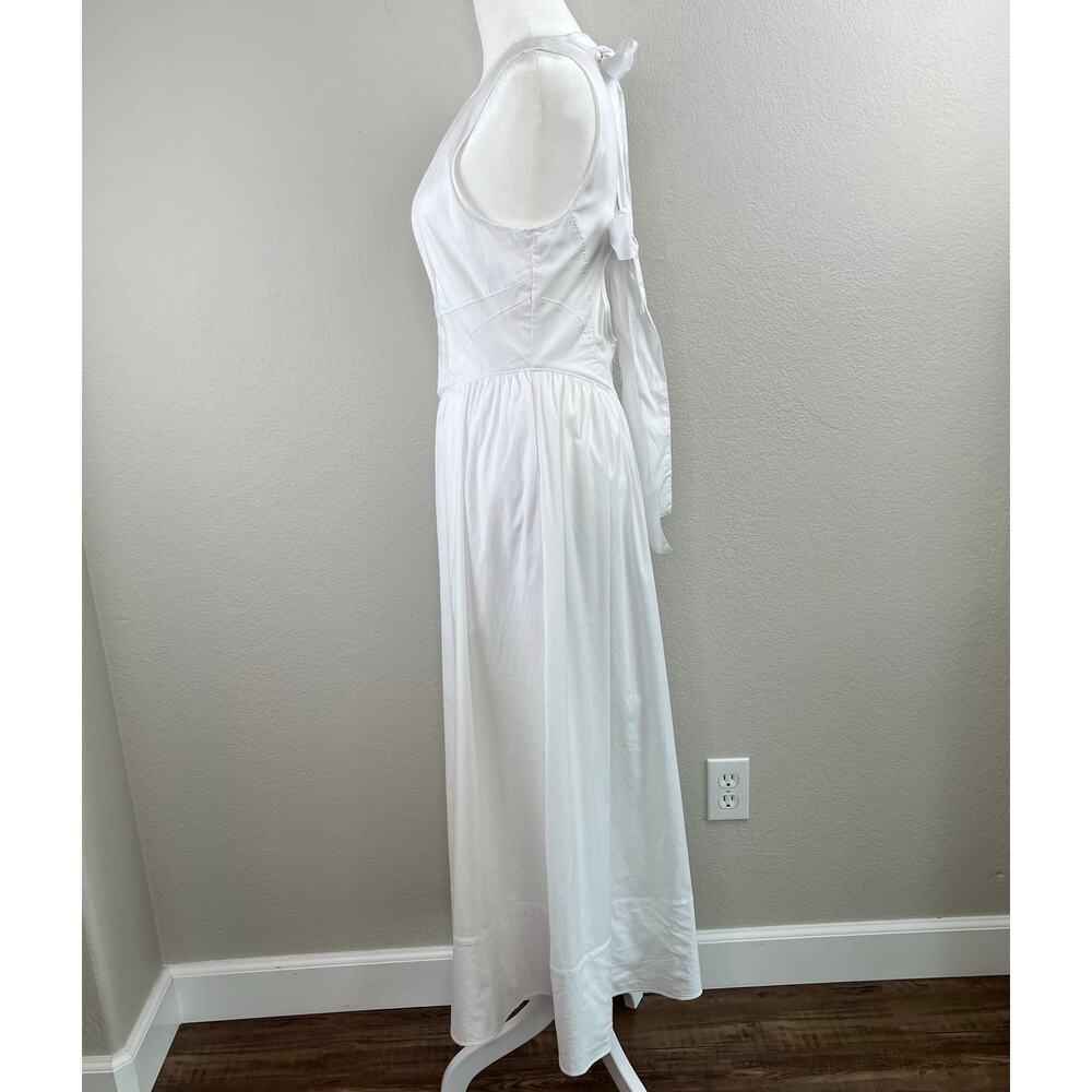 Cinq A Sept White Benita Double Bow Back Sleeveless Crewneck Midi Dress 2 NWOT - Picture 8 of 16